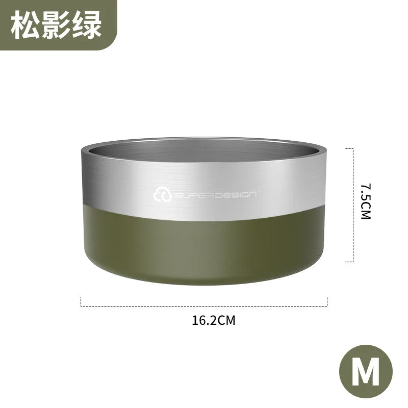 Super Design Stainless Steel Pet Bowl, Cat Bowl, Large-Diameter Dog Bowl, Dog Basin, Anti-Knock Slow Food Bowl