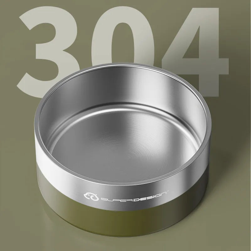 Super Design Stainless Steel Pet Bowl, Cat Bowl, Large-Diameter Dog Bowl, Dog Basin, Anti-Knock Slow Food Bowl