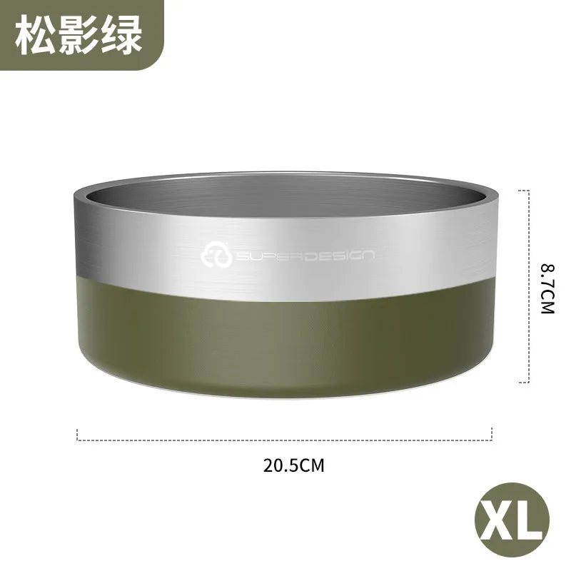Super Design Stainless Steel Pet Bowl, Cat Bowl, Large-Diameter Dog Bowl, Dog Basin, Anti-Knock Slow Food Bowl