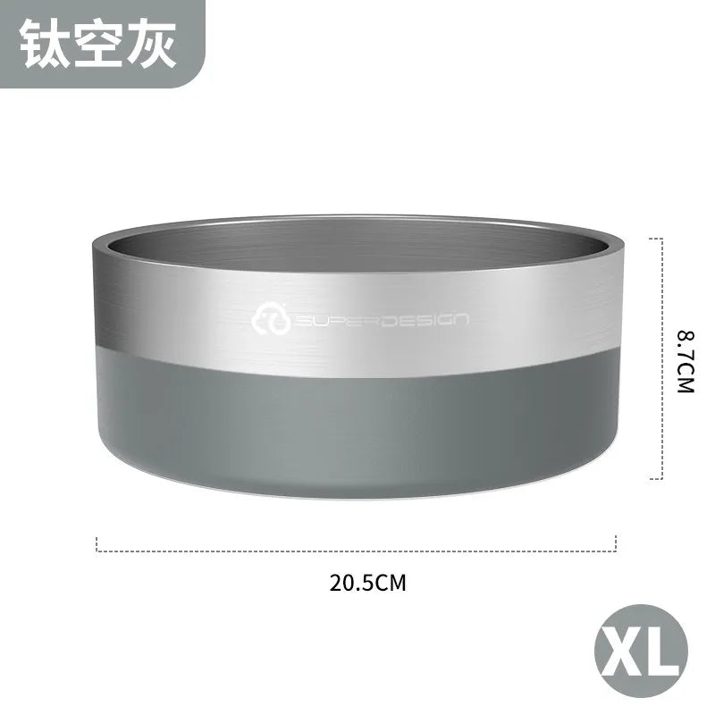 Super Design Stainless Steel Pet Bowl, Cat Bowl, Large-Diameter Dog Bowl, Dog Basin, Anti-Knock Slow Food Bowl