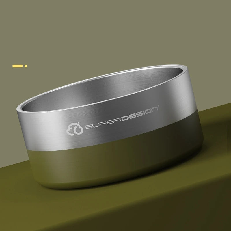 Super Design Stainless Steel Pet Bowl, Cat Bowl, Large-Diameter Dog Bowl, Dog Basin, Anti-Knock Slow Food Bowl