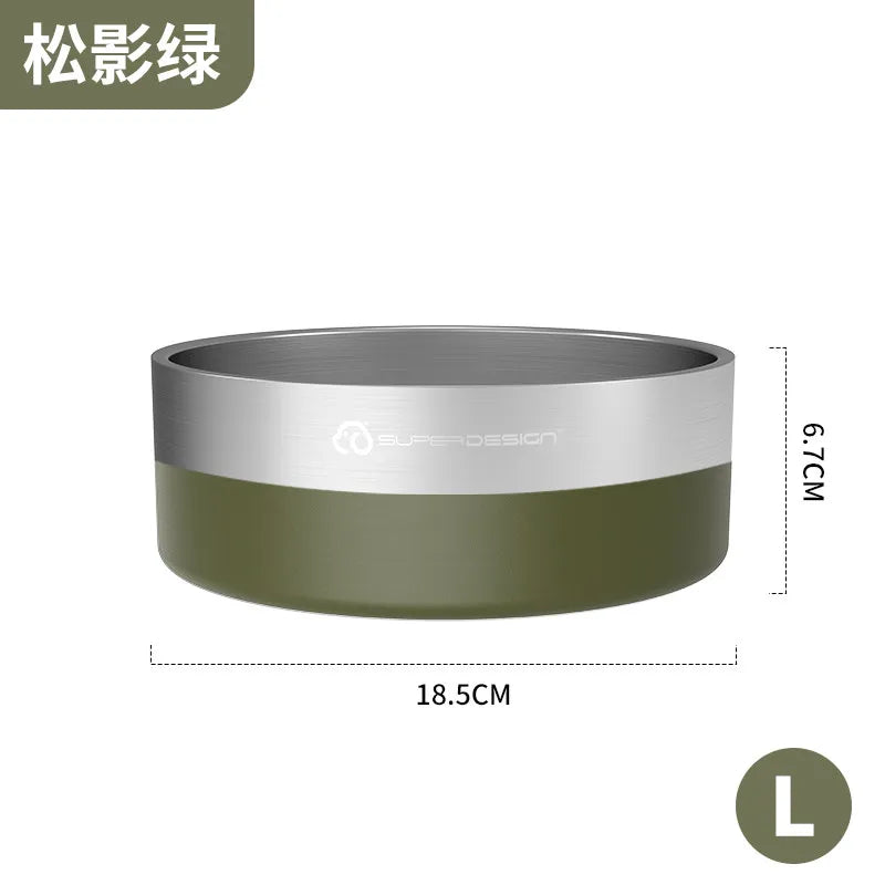 Super Design Stainless Steel Pet Bowl, Cat Bowl, Large-Diameter Dog Bowl, Dog Basin, Anti-Knock Slow Food Bowl