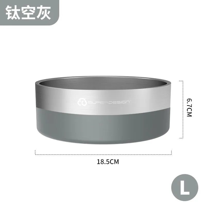Super Design Stainless Steel Pet Bowl, Cat Bowl, Large-Diameter Dog Bowl, Dog Basin, Anti-Knock Slow Food Bowl
