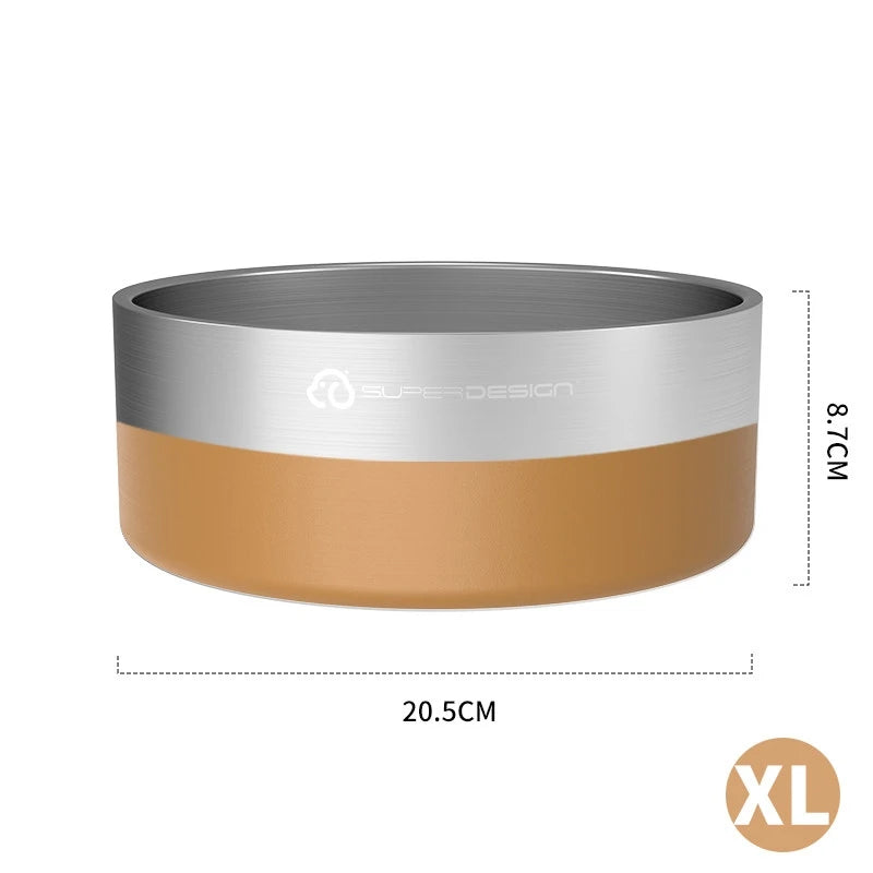 Super Design Stainless Steel Pet Bowl, Cat Bowl, Large-Diameter Dog Bowl, Dog Basin, Anti-Knock Slow Food Bowl