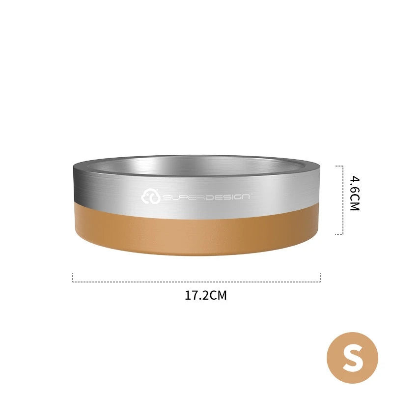 Super Design Stainless Steel Pet Bowl, Cat Bowl, Large-Diameter Dog Bowl, Dog Basin, Anti-Knock Slow Food Bowl