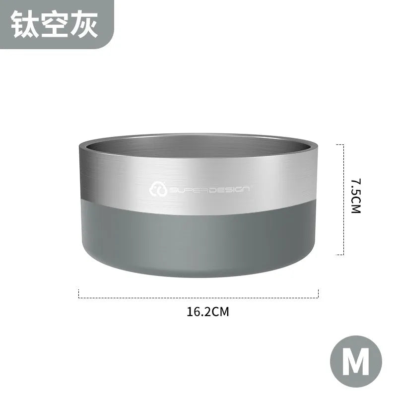 Super Design Stainless Steel Pet Bowl, Cat Bowl, Large-Diameter Dog Bowl, Dog Basin, Anti-Knock Slow Food Bowl