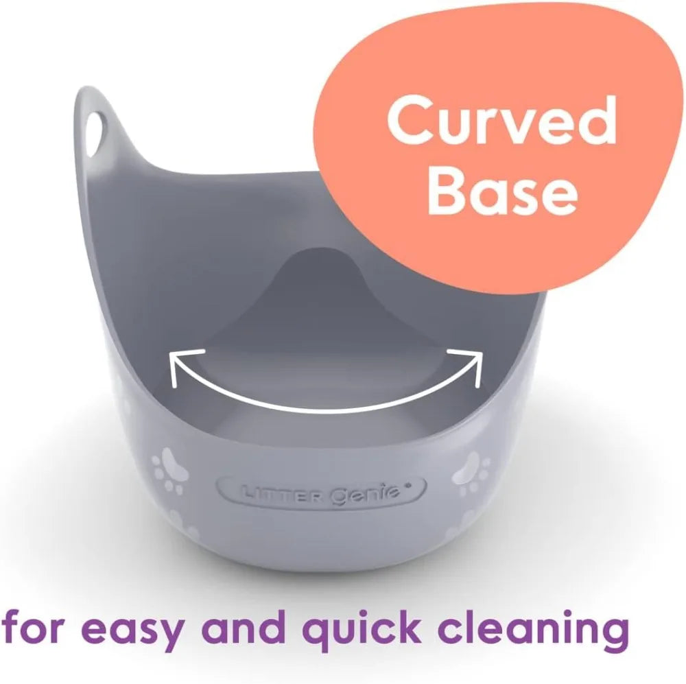 Portable Open High Sided Cat Litter Box with Handles, Flexible Easy-Clean Plastic