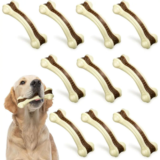 10 Pack Dog Chew Toys, Durable Nylon Bones for Teething Puppies, Suitable for All Sizes (5.1 x 2 Inch)