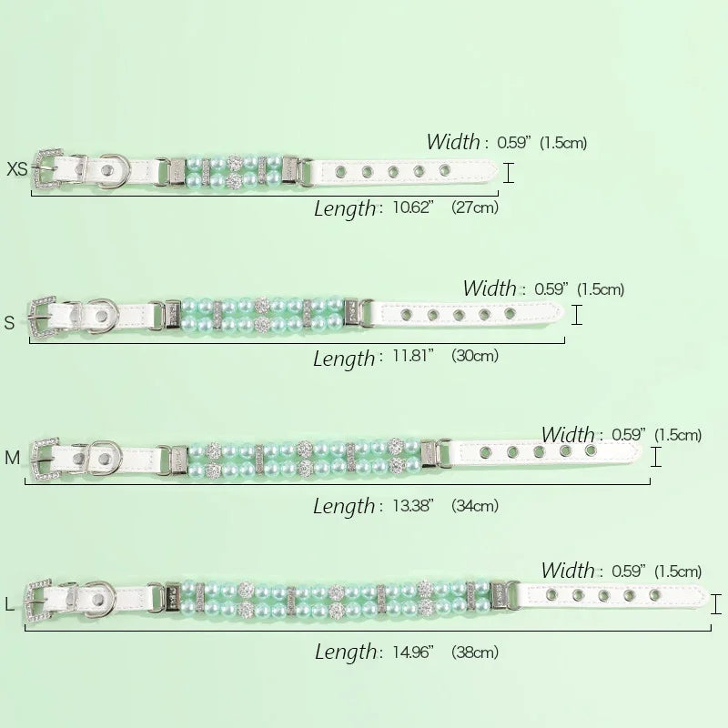 Luxury Pearl Sphynx Cat Necklace Collar Adjustable for Small Cats Pet Collars and Leash Set Kitten Garfield Pet Accessories