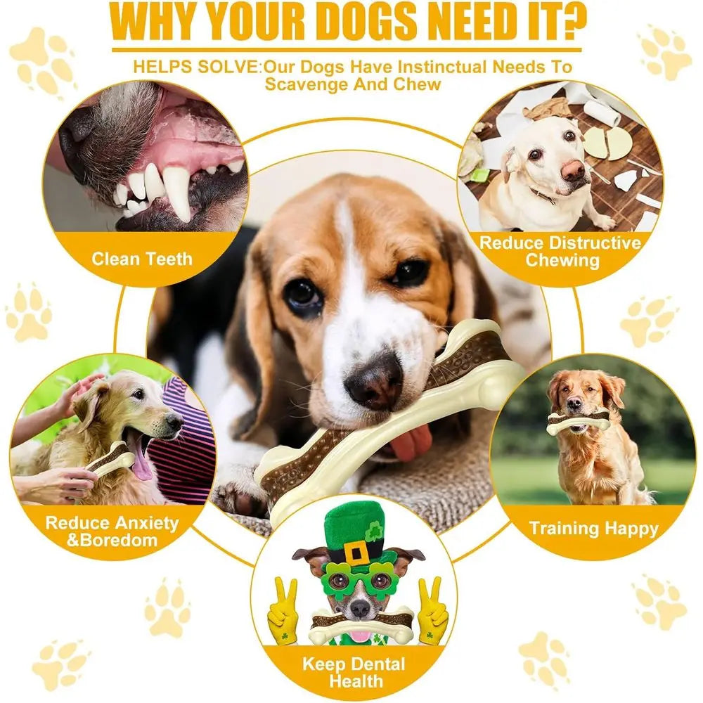 10 Pack Dog Chew Toys, Durable Nylon Bones for Teething Puppies, Suitable for All Sizes (5.1 x 2 Inch)