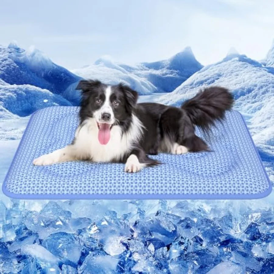 Cooling Mat Specially for Dogs, 44 Inches × 32 Inches, Thick High Resilience Noise-Reducing Dog Cooling Pad with Long-Lasting Noise Reduction Performance