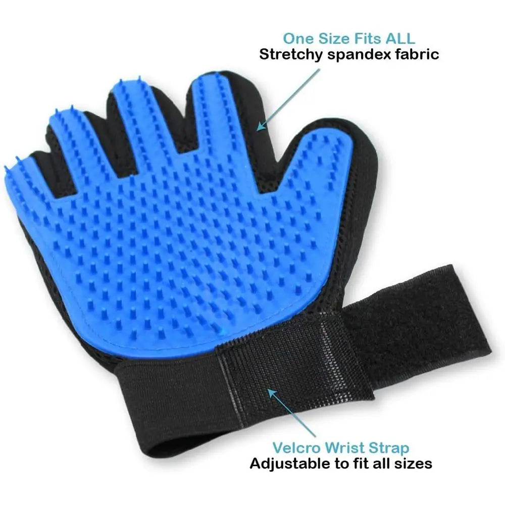 Dog Grooming Gloves Professional Deshedding, Brushing, Cleaning Mitt Tool for Small, Medium or Large Dogs & Cats. Hair Remover.