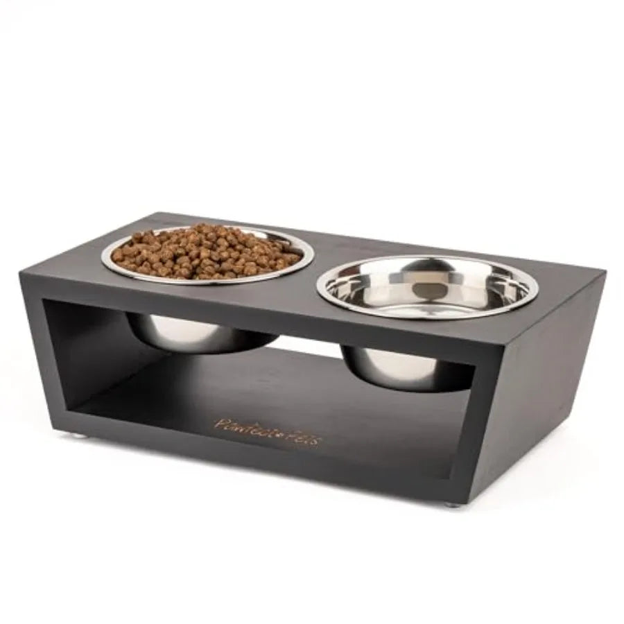 4" Tall Elevated Dog Bowls for Small Dogs Food and Water Bowl Set by Natural