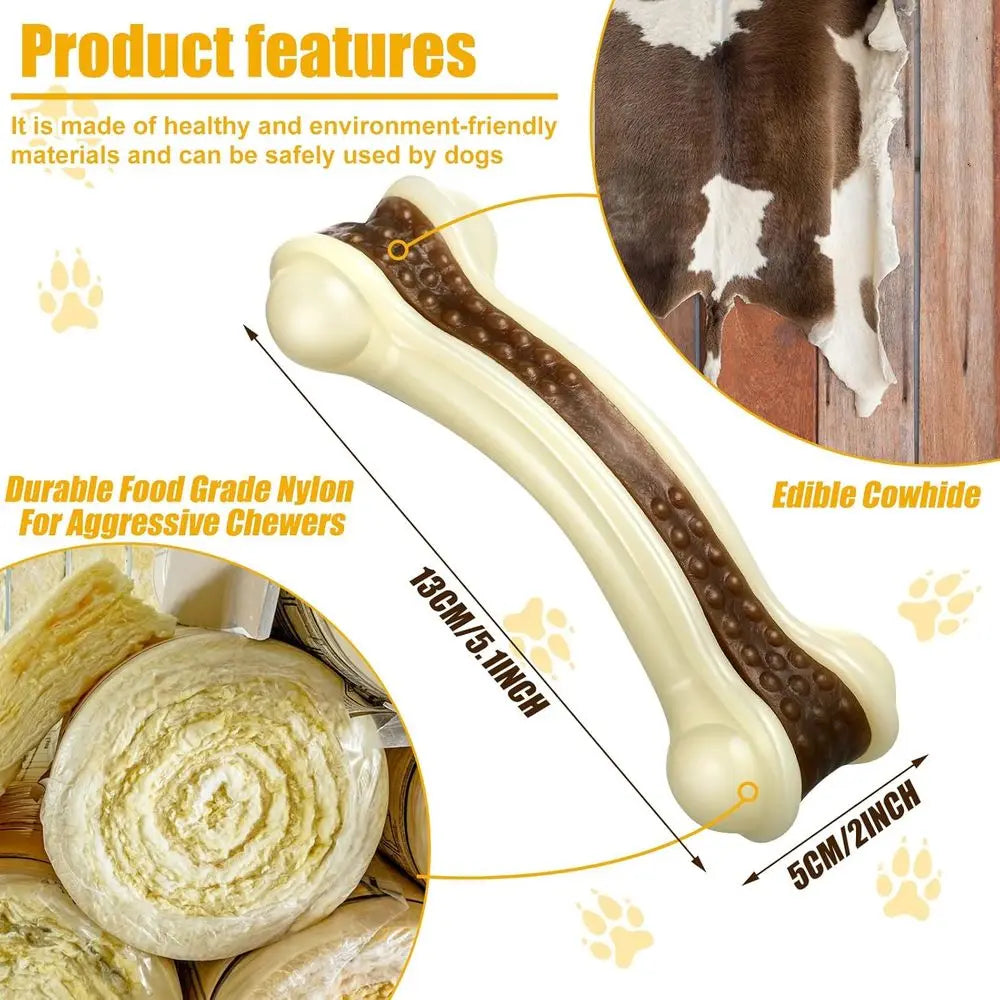 10 Pack Dog Chew Toys, Durable Nylon Bones for Teething Puppies, Suitable for All Sizes (5.1 x 2 Inch)