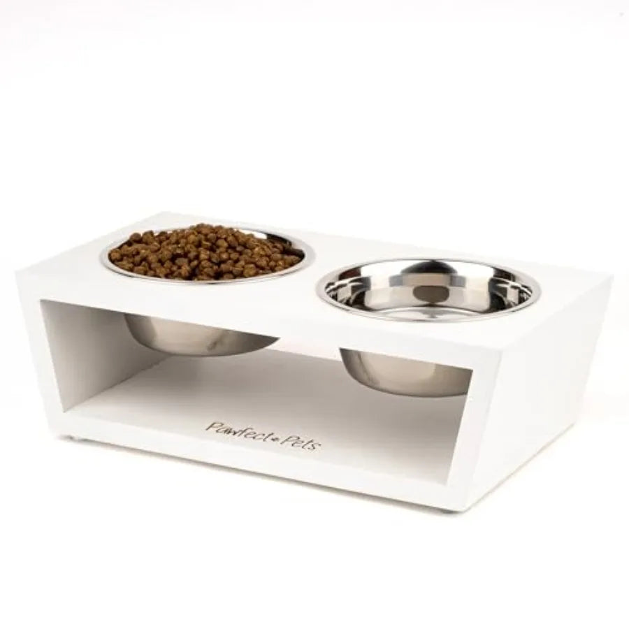 4" Tall Elevated Dog Bowls for Small Dogs Food and Water Bowl Set by Natural