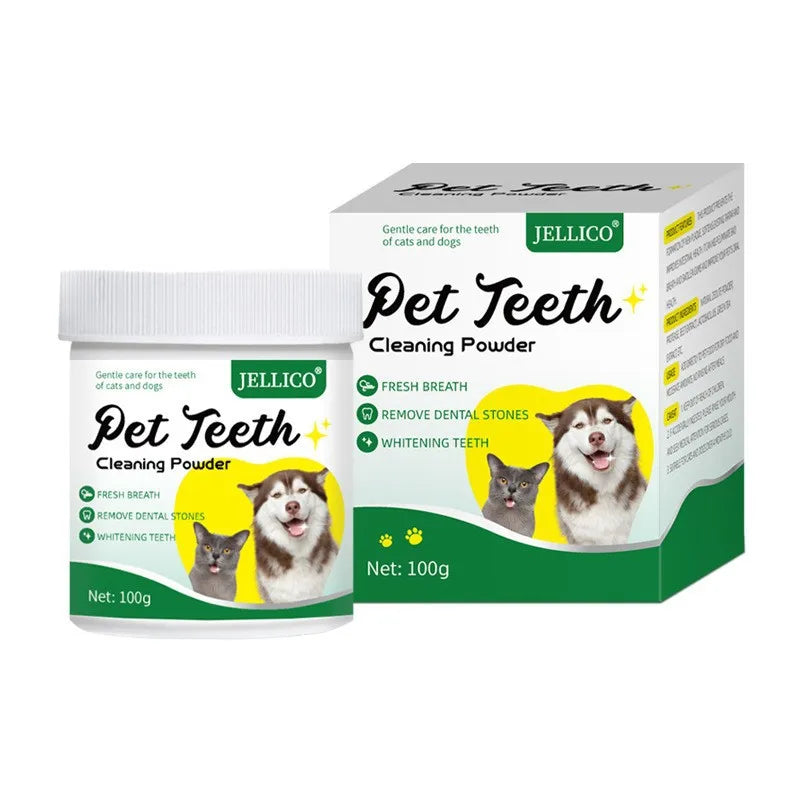 100G Pet Tooth Cleaning Powder, Reducing Tartar and Stones, Used for Oral Cleaning and Eliminating Bad Breath Pet Cleaning